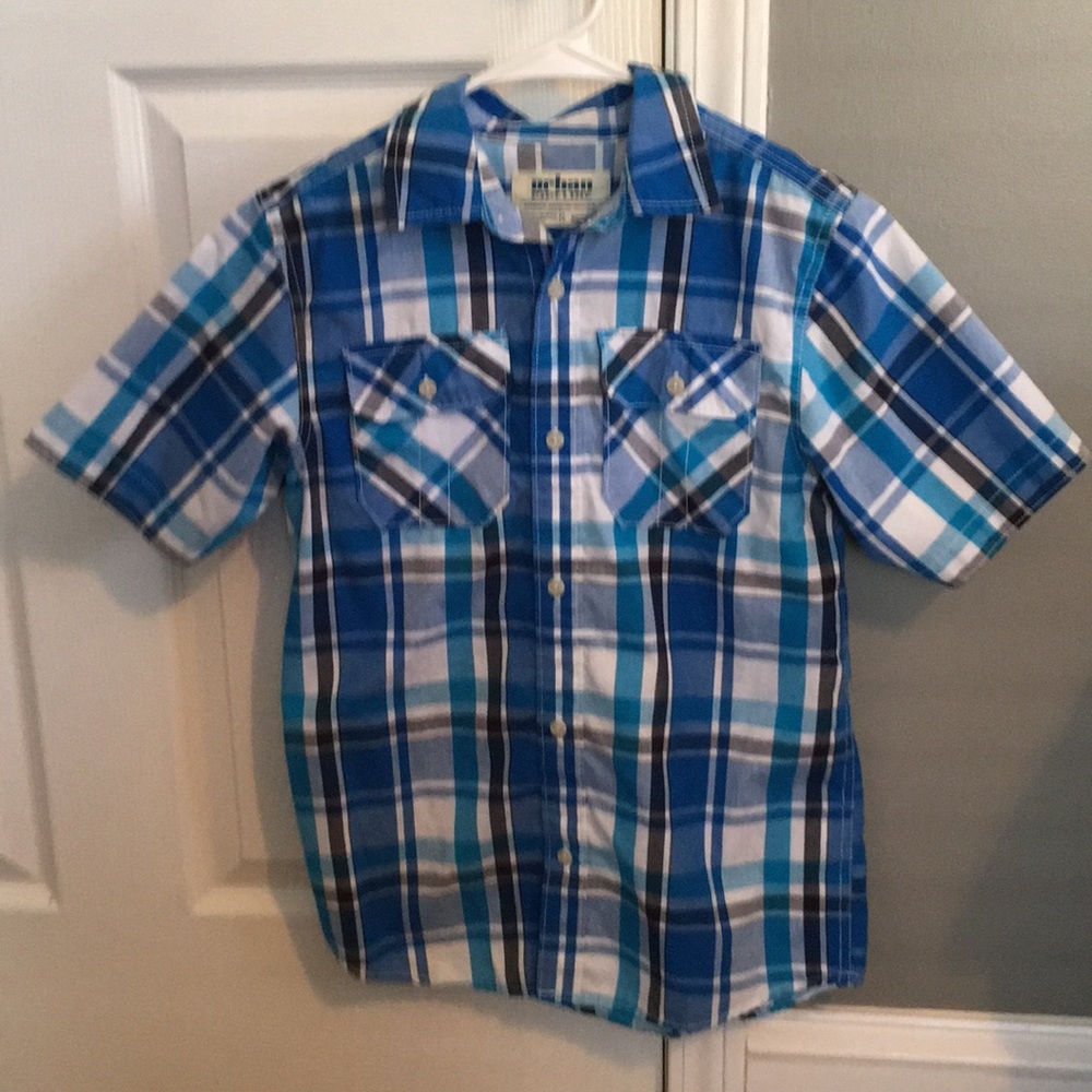 Boy’s button down plaid shirt